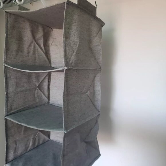 3-Shelf Gray Hanging Closet Organizer EUC - Picture 2 of 2